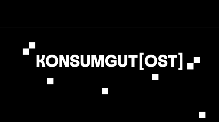 KonsumgutOSt Logo weiße Schrift auf schwarzem Hintergrund